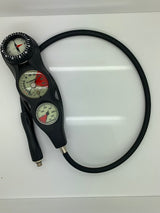 Used ScubaPro 3-Gauge In-Line Dive Console w/ FS-1.5 Compass Pgpsi DGft