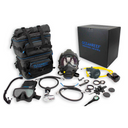 Used Ocean Reef Neptune III Package - Diving Full Face Mask w/ int 2nd st, surface air valve, hose, pressure gauge, octopus, SL35TX INT first stage + bump + quick connection hose + Primary 2nd Stage Regulator (w/ male QD)-Small/Medium-Black-Like New