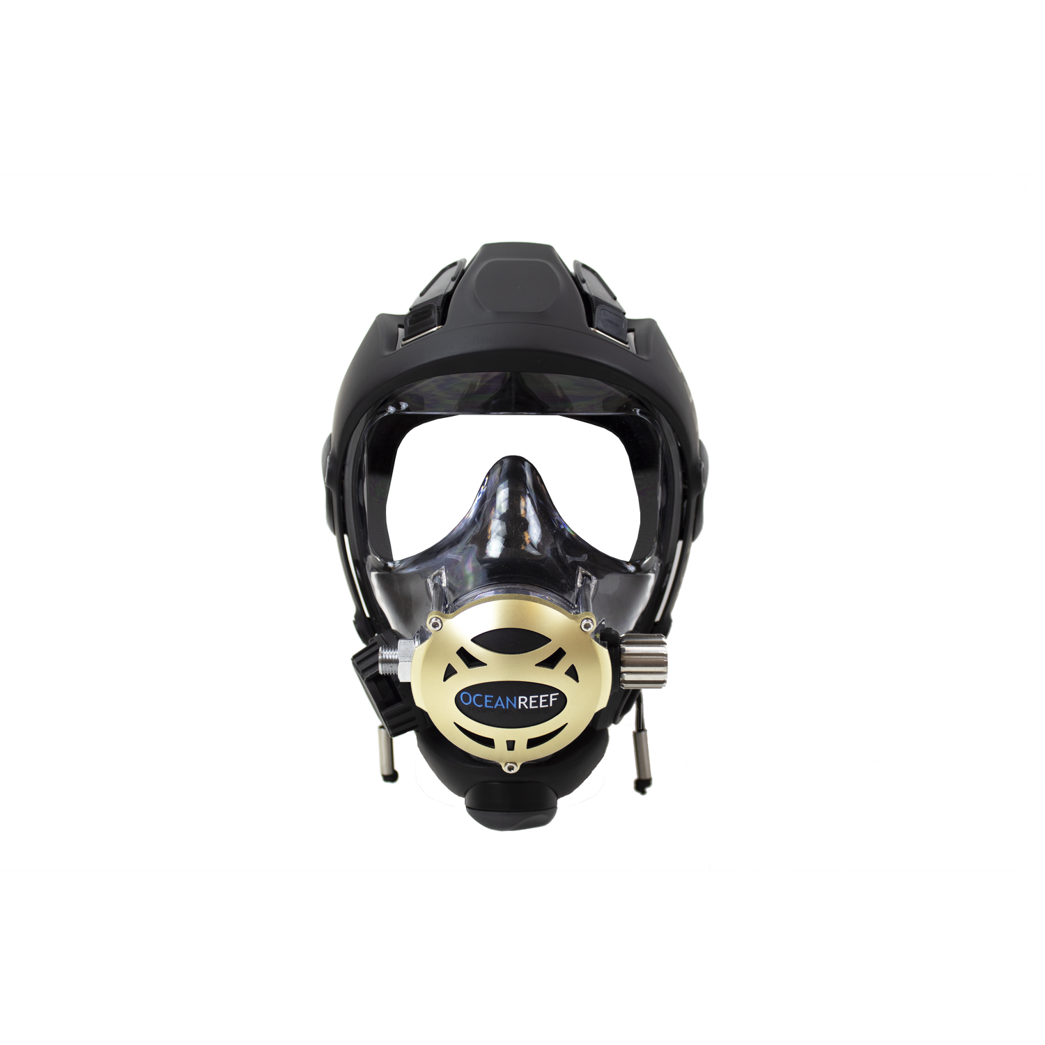 Used Ocean Reef Predator Extender-Diving Full Face Mask with INT 2nd Stage, Surface Air Valve & Hose-New SS Adj Knob-