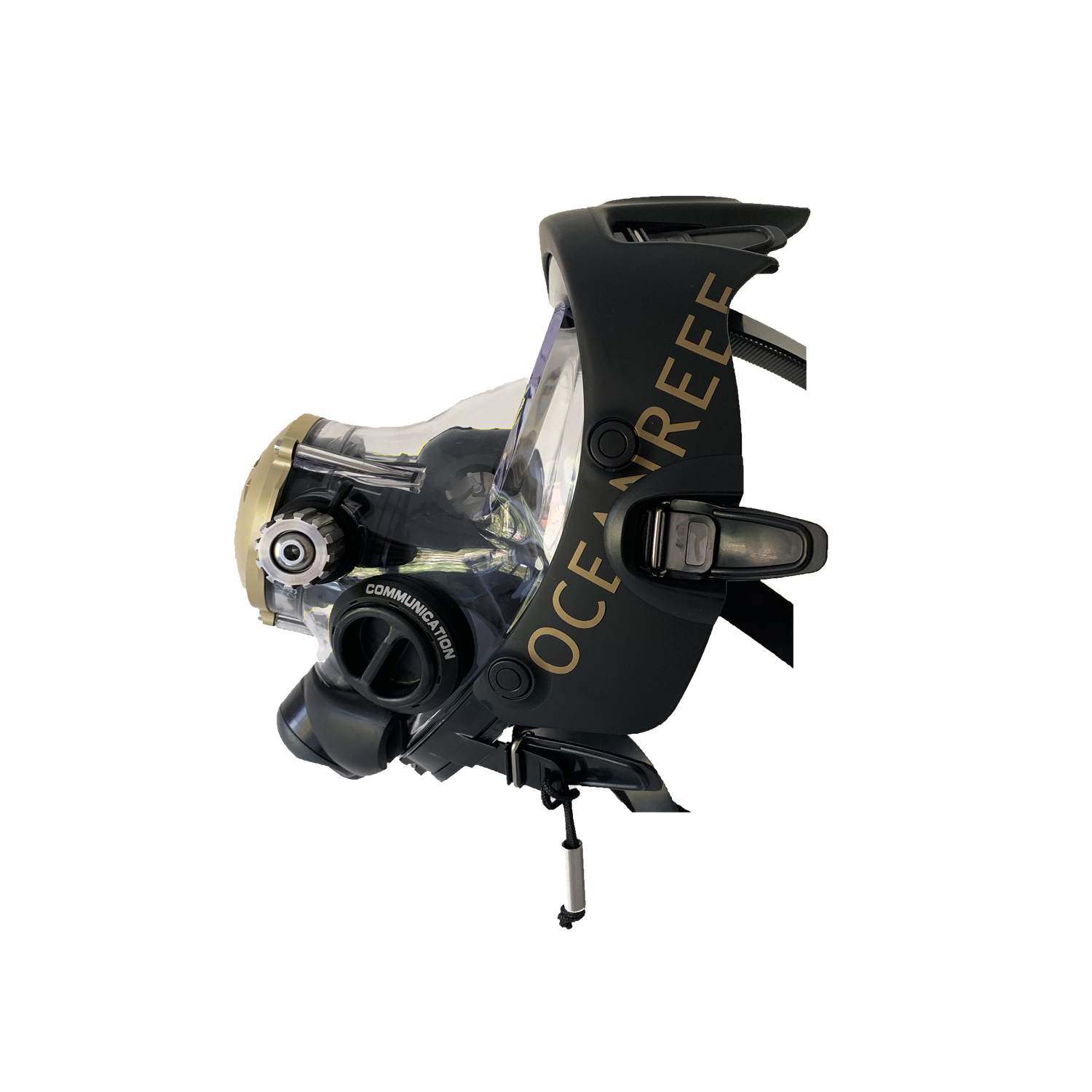 Used Ocean Reef Predator Extender-Diving Full Face Mask with INT 2nd Stage, Surface Air Valve & Hose-New SS Adj Knob-