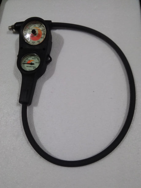 Used Scubapro 2-Gauge Compact Lightweight Pressure and Depth Gauges Console-