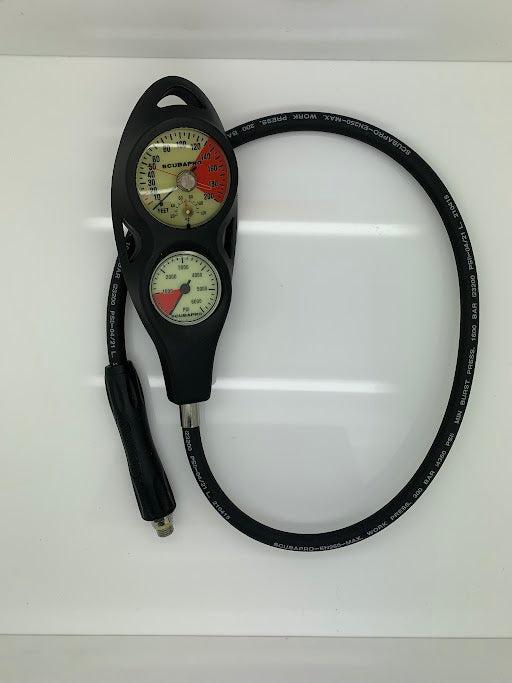 Used Scubapro 2-gauge In-line Dive Console Pgpsi Dgft Imperial-Like New-