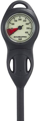 Used Scubapro Compact Plastic Pressure Gauge with Rubber U-Line boot and HP hose Dive Console-