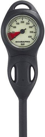 Used Scubapro Compact Plastic Pressure Gauge with Rubber U-Line boot and HP hose Dive Console-