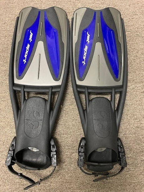 Used Scubapro Jet Sport Adjustable-Black/Gray/Blue-L (9-12)-Like New