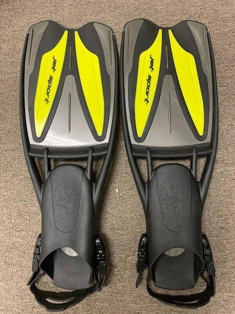 Used Scubapro Jet Sport Adjustable-Black/Gray/Yellow-L (9-12)-Good