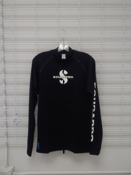 Used Scubapro Rash Guard Mens, Long Sleeve (UPF50)-Black-XL-