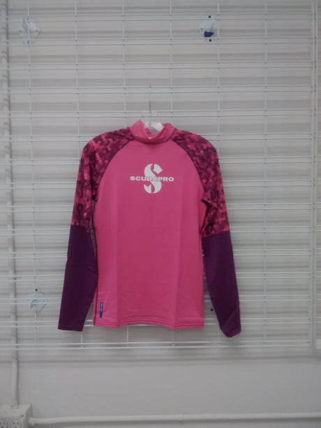 Used Scubapro Rash Guard Womens, Long Sleeve (UPF50) - Teal Size S-Pink-XS-