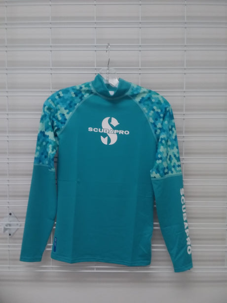 Used Scubapro Rash Guard Womens, Long Sleeve (UPF50) - Teal Size S-Teal-S-