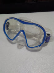 Used Scubapro Solo Low-Volume Frameless Scuba Diving Mask-Clear/Blue-