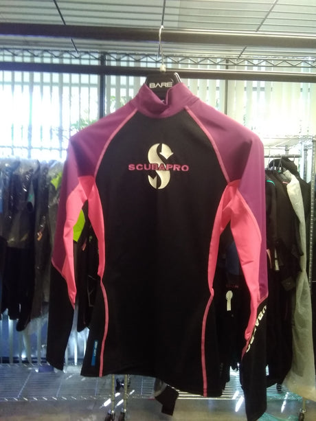 Used Scubapro T - Flex Rash Guard Womens, Long Sleeve (UPF80)-Pink/Purple-XS-