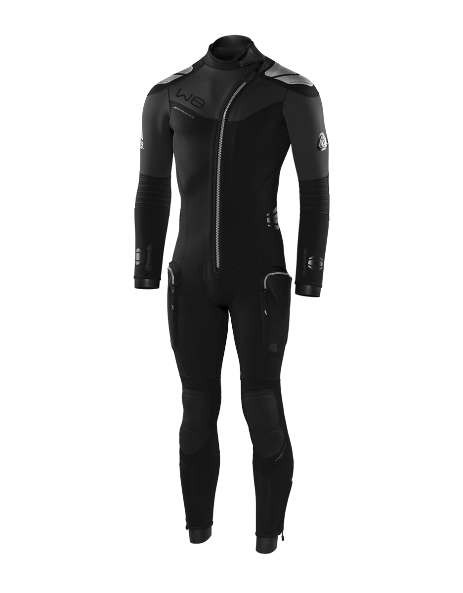 Used Waterproof W8 Fullsuit Front Zip 7mm Diving Wetsuit - Mens-XL-Like New-