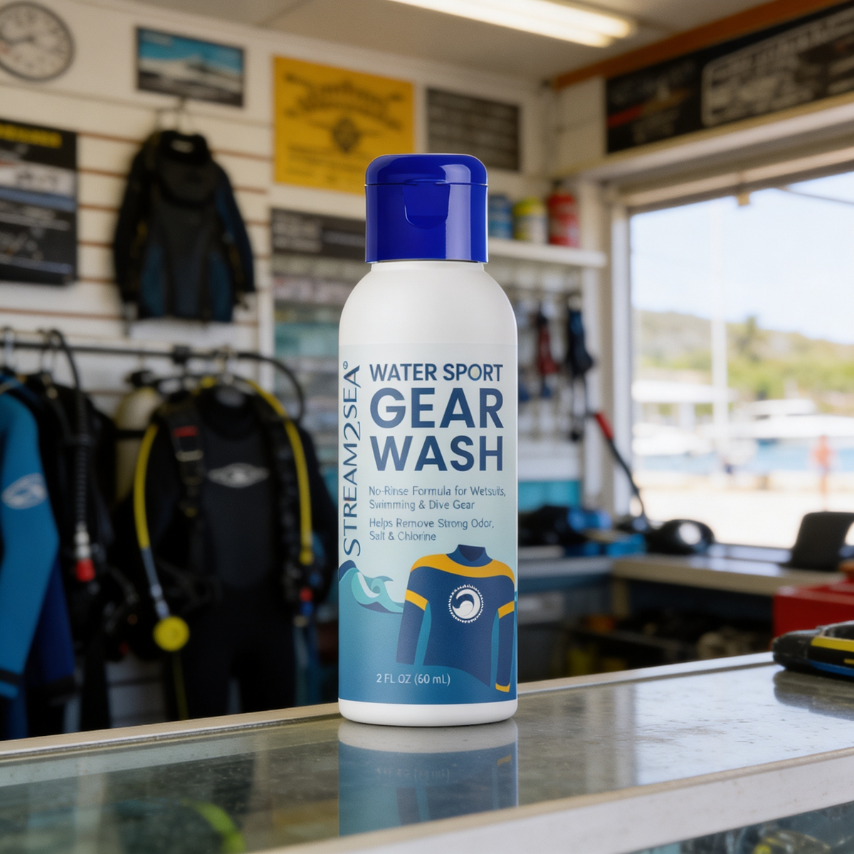 Stream2Sea Gear Wash in a dive shop