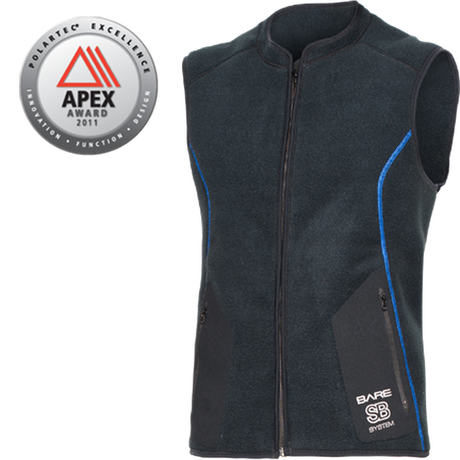 Bare SB System Mens Mid Layer Vest for Extra Cold Dives-