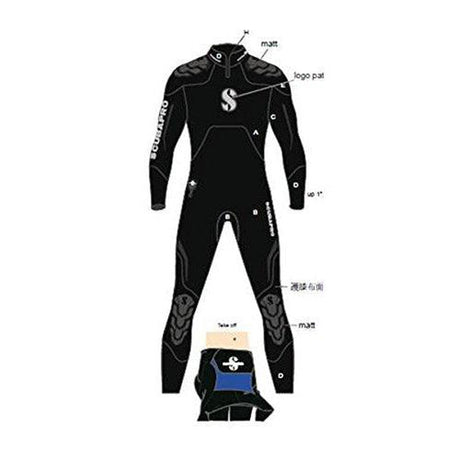 Scubapro Everflex Steamer 7.5 MM Mens Full Scuba Diving Wetsuit-