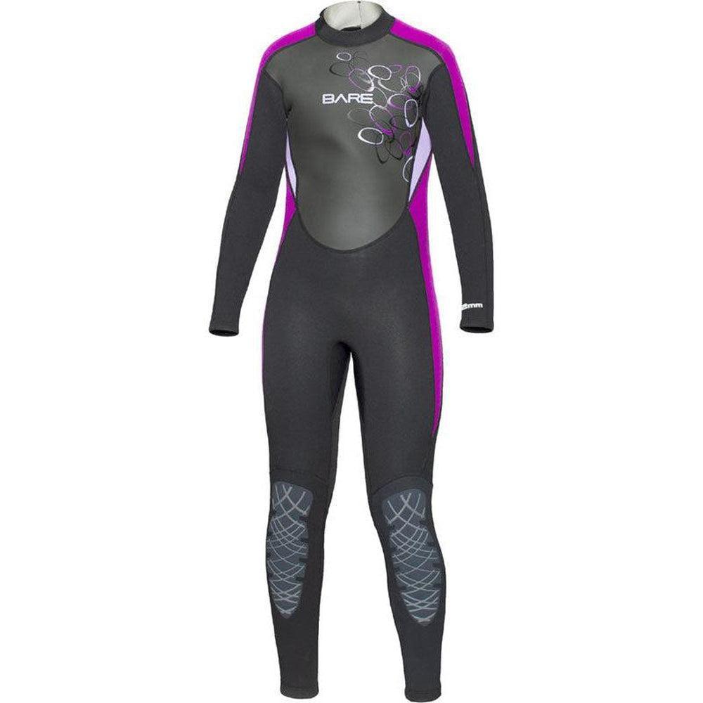 Bare 3/2 MM Manta Full Neoprene Youth Scuba Diving Wetsuit-Purple
