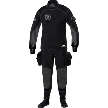 Bare Sentry Tech Mens Drysuit w/ Tech Boots-Black