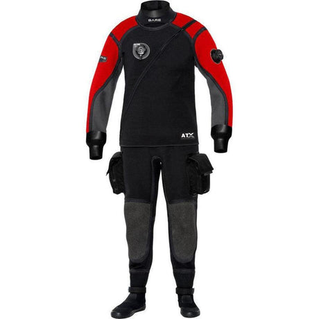 Bare Sentry Tech Mens Drysuit w/ Tech Boots-Red