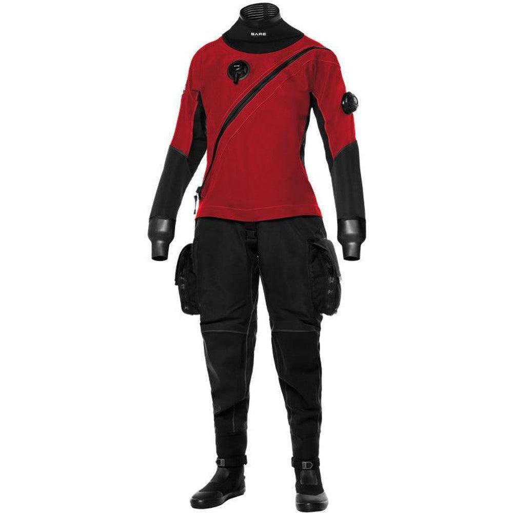 Bare X-Mission Evolution Technical or Recreational Womens Drysuit-Red