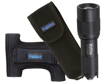 BigBlue 450 Lumen Mini Dive Light w/ Glove, Pouch, & Batteries and Tail Switch-