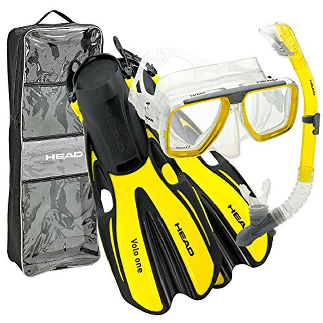 HEAD Mares Tarpon Mask/Snorkel/Fin Set - Small-Medium (Yellow)-