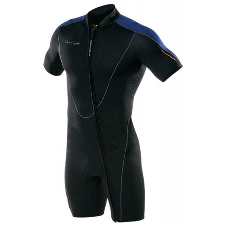 Henderson 3mm Thermoprene SS FZ Shorty Mens-Black/Blue-3XL-