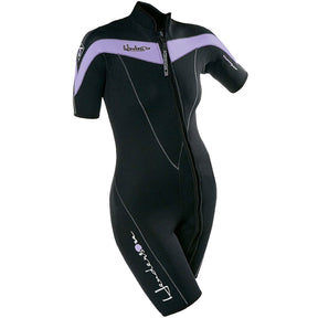 Henderson 3mm Thermoprene SS FZ Shorty Womens-Black/Lavender-10-