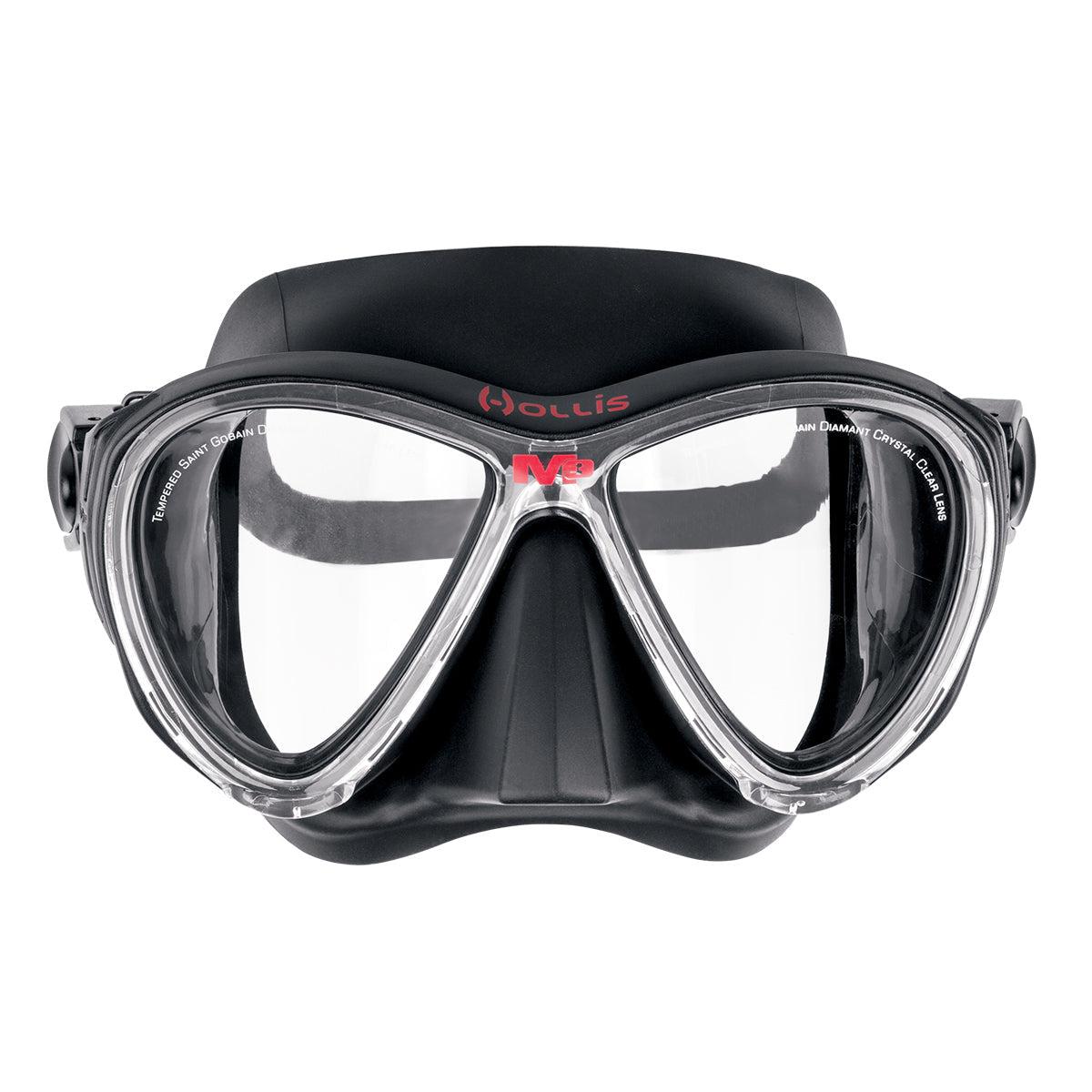 Hollis M3 Dual Lens Scuba Diving Mask-Black