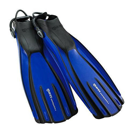 Mares Avanti Quattro Plus Open Heel Bungee Strap Dive Fin-Blue