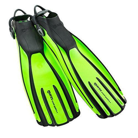 Mares Avanti Quattro Plus Open Heel Bungee Strap Dive Fin-Lime