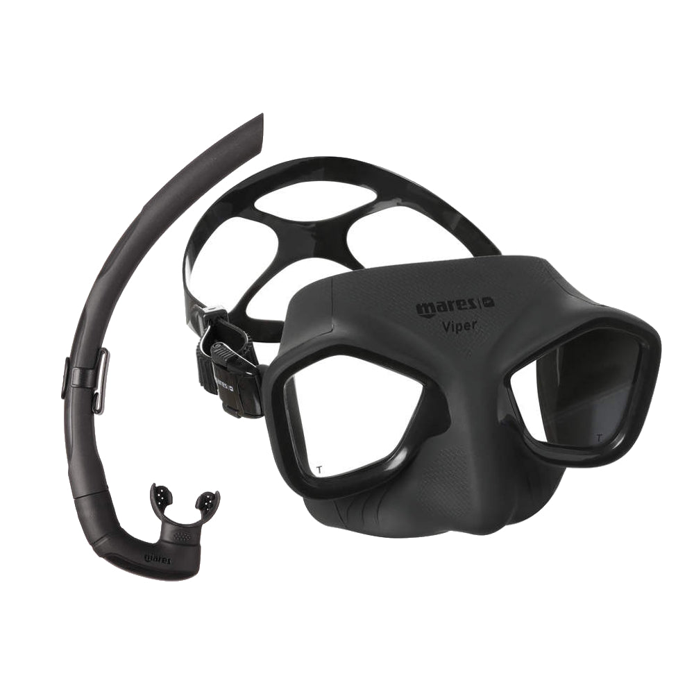 Mares Viper Mask and Dual Snorkel Combo-Black-Black-