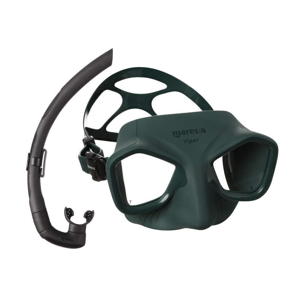 Mares Viper Mask and Dual Snorkel Combo-Green-Black-