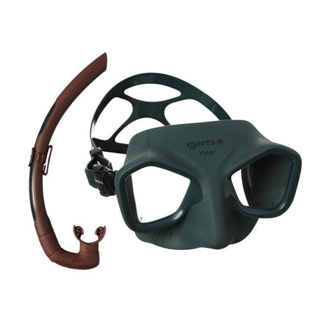 Mares Viper Mask and Dual Snorkel Combo-Green-Brown-