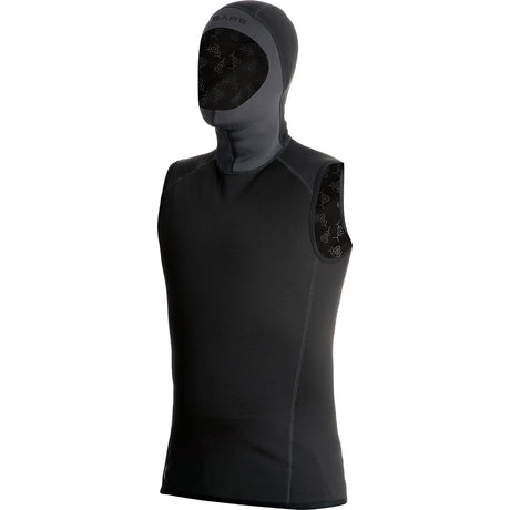 Open Box Bare EXOWEAR Hooded Vest Unisex-Black-2XS-
