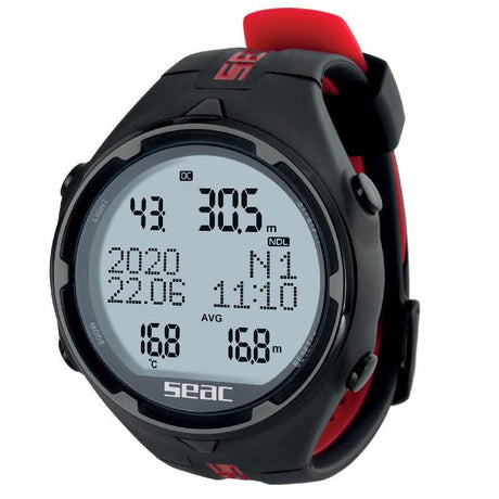 Open Box Seac Action HR Dive Computer-Black/Red-