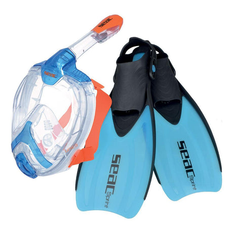 Open Box Seac Set Unica L/XL S/KL+Sprint Blu L/XL Full Face Mask-Sprint Blue-L/XL-