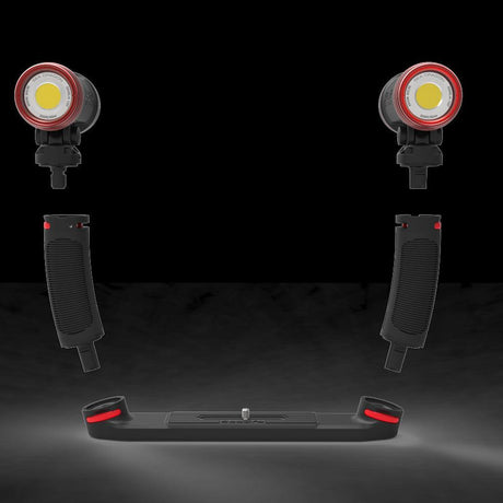 Open Box SeaLife SL989 Underwater Photo/Video Sea Dragon Duo 5000 Video Light Set with 2 2500 Lights, 2 Grips, Dual Tray & SL944 Duo Case-