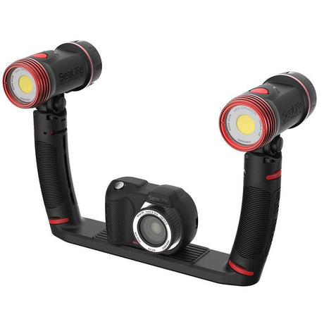 Open Box SeaLife SL989 Underwater Photo/Video Sea Dragon Duo 5000 Video Light Set with 2 2500 Lights, 2 Grips, Dual Tray & SL944 Duo Case-
