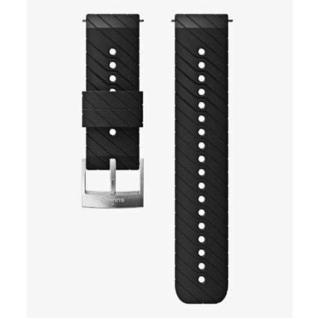 Open Box Suunto 24mm Athletic 3 Silicone Strap-Black Steel-M-