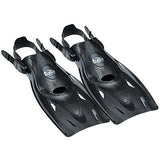 Open Box Tusa Open Heel Snorkel Fin with Sil Strap, Large Black-