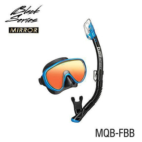 Tusa Serene Mirrored Dive Mask and Snorkel Combo (M16/SP250)-Fish Tail Blue/Black