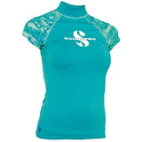 ScubaPro Caribbean Capped Sleeve Womens Rash Guard-Teal