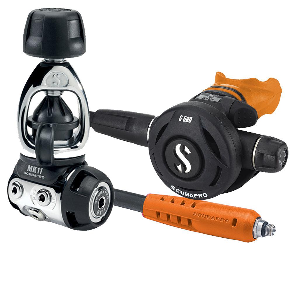 ScubaPro MK11/S560 Dive Regulator INT with Mouthpiece & Hose Protector-Orange