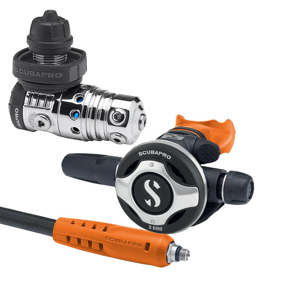 ScubaPro MK25 EVO/S600 Dive Regulator with Mouthpiece & Hose Protector-Orange