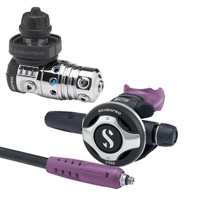 ScubaPro MK25 EVO/S600 Dive Regulator with Mouthpiece & Hose Protector-Purple
