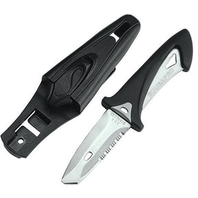 Scubapro White Tip Stainless Steel Tanto Tip Hose/BCD Mount Dive Knife-