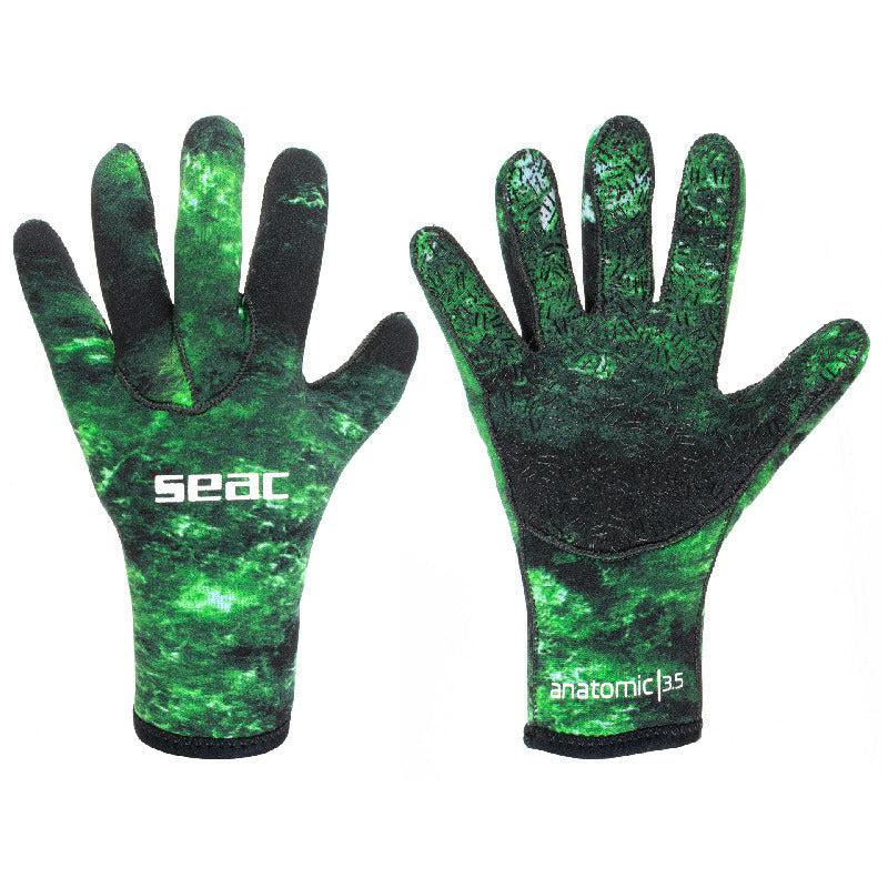 Seac 350 Diving Gloves 3.5 MM-Green Camouflage