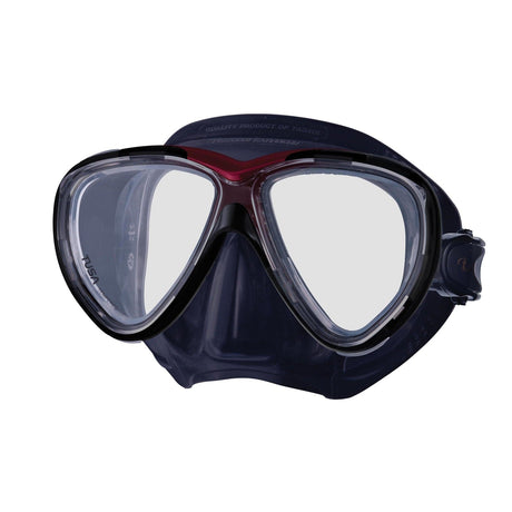 Tusa Freedom One Dual Lens Scuba Diving Mask-Black/Black Metallic Dark Red