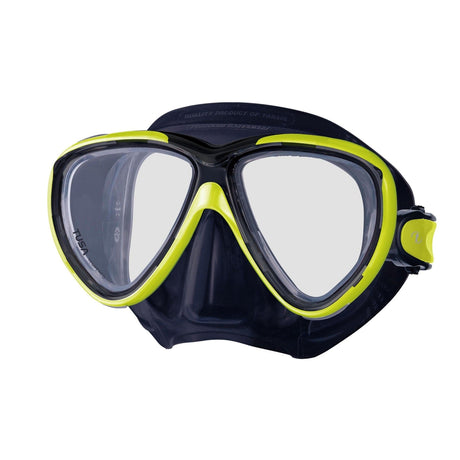 Tusa Freedom One Dual Lens Scuba Diving Mask-Black/Flash Yellow