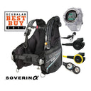 Tusa Soverin Alpha BCD Special with DC Solar Link Watch Scuba Diving Package-White